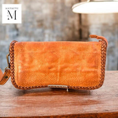 Leather wallet l Handcrafted Wallet l washed wallet l Full Grained Leather l Soft leather l Woven l Premium Quality