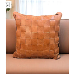 Leather Cushion cover l Handcrafted woven leather cushion cover l Real Leather l Premium l Leather Accessory l Christmas gift