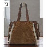 Handcrafted Suede tote l Suede bag l Faux Fur Trims l Leather Bag l Leather Tote l Fur Bag l Women's Bag l Ladies Handbag l Gift for her