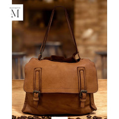 Handmade Unisex Messenger Bag l Laptop Bag (Large) l Office Bag l Work Bag l Washed Bag l Office Bag l High Quality Grain Leather