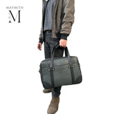 Charcoal green Leather Briefcase l Men Leather office bag l Laptop Bag l Leather bag l Gift for Him l Shoulder Bag l Leather Briefcase