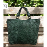Leather bag l Handmade leather bag for office-going women l Spacious and high utility l leather bag for ladies l stylish l Woven leather bag