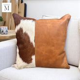 Leather Cushion cover l Handcrafted cushion cover l Real Leather l Real Hair on leather l Leather Accessory l Pillow cushion cover l Stylish