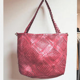 Leather bag l Handcrafted leather Shoulder bag l Ladies bag l women's bag l Premium Leather l Washed handbag l shoulder bag l Woven handbag