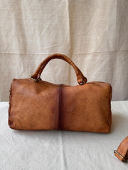 Handmade Duffel Bag for Office l Stylish Carry l Daily use l Travel Bag l Gym Bag Color- Tan Ombre (26cm Ht x 38 cm lgth x 12 cm wd)