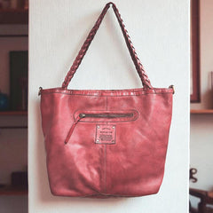 Leather bag l Handcrafted leather Shoulder bag l Ladies bag l women's bag l Premium Leather l Washed handbag l shoulder bag l Woven handbag