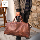 Handmade Duffel for Overnight use l Stylish Carry l Daily use l Gym Use Color- Dark Brown