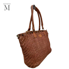 Leather bag l Handcrafted leather bag Woven leather bag l leather bag for ladies l stylish office bag l soft leather