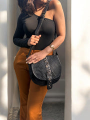 Handcrafted Crossbody Bag l Woven Flap Bag l Women's Handbag l Leather Bag l Washed Bag l Vintage Handbag l Ladies Purse l Sling Bag