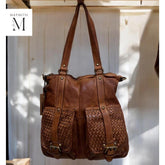 Handmade leather day bag l Day bag l shopping bag for ladies l daily use bag l office bag l Premium leather l washed leather bag