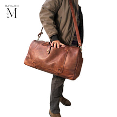 Handmade Duffel For Overnight Use l Stylish Carry l Daily Use l Gym Use l Premium Leather Quality l Spacious And High Utility l Unisex