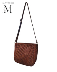 Handcrafted Leather Crossbody Bag | Shoulder Bag | Vintage Boho Shoulder Purse | Leather Handwoven Bag | Vintage Style |