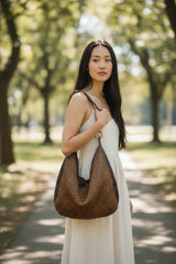 Handcrafted Shoulder bag l washed bag l Full Grained Leather l Soft leather l Day Bag l Woven design l Premium l Contrast color