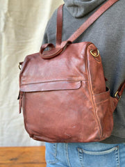 Handmade Backpack l Leather Backpack l Vintage Backpack l Leather Bag l Office Bag l Laptop Bag l Men's Bag l Premium Bag l Washed Backpack