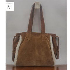 Handcrafted Suede tote l Suede bag l Faux Fur Trims l Leather Bag l Leather Tote l Fur Bag l Women's Bag l Ladies Handbag l Gift for her