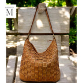 Handmade leather bag l Day bag l Picnic Bag l Office Bag l shopping Bag l Daily Use handbag l Premium leather l washed bag l woven front
