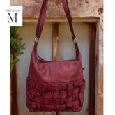 Handmade shoulder bag with woven front for l Stylish Carry l Daily use l Premium leather bag l vintage look l Antique hand finished