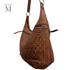 Leather Bag l Handcrafted Bag l Woven Bag l Washed Bag l Leather bag for women l Ladies Handbag l Vintage l Shoulder Bag l Hobo l Gift l