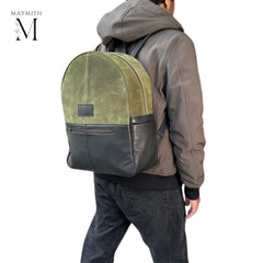 Handmade Backpack in Suede leather for Work l School l Casual carry l daily use (15.5 ht x 12 lgth x 4.5 wd)