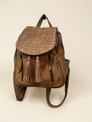 Leather Backpack for Women | Handmade Woven Leather Backpack | Vintage Washed Leather Bag | Travel Backpack | Boho Backpack | Gift for Her