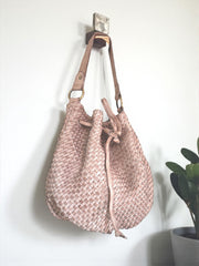 Handcrafted Leather Bag | Woven Bucket Bag l Premium Leather l Shoulder Bag | Crossbody Tote Bag | Vintage Style