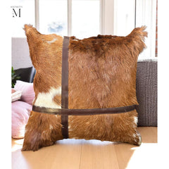 Leather Cushion cover l Handcrafted cushion cover l Real Leather l Real Hair on leather l Leather Accessory l Pillow cushion cover l Stylish