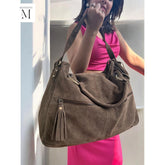 Handcrafted Suede shoulder bag l Suede bag l Leather Bag l Leather shoulder bag l Women's Bag l Ladies Handbag l Women's purse.