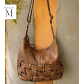 Handcrafted Hobo with woven front for regular use l Stylish Carry l Daily use l Shopping bag l office bag l Daily Use l Washed Bag