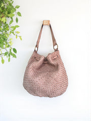 Handcrafted Leather Bag | Woven Bucket Bag l Premium Leather l Shoulder Bag | Crossbody Tote Bag | Vintage Style