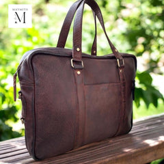 Handmade laptop bag for Office l Men's office bag l Work Bag l premium leather bag l Gift for him l Graduation gift l Men's bag