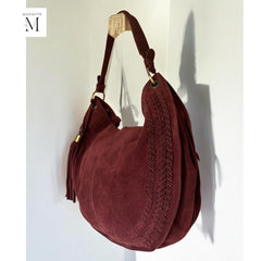 Handcrafted Suede shoulder bag l Suede bag l Leather Bag l Leather shoulder bag l Women's Bag l Ladies Handbag l Women's purse.