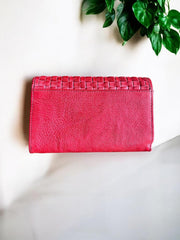 Handcrafted leather wallet l Washed Wallet l Vintage Wallet l Woven Wallet l Women's Wallet l Gift for her