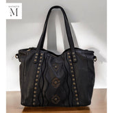 Handmade Bag for women l Day Bag l Office Bag l shopping Bag l Premium leather l washed bag l handcrafted artwork on front l Premium quality