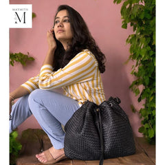 Leather shoulder bag l leather woven bag l leather bag for ladies l stylish office bag l Vintage leather bag l leather Hobo l soft leather