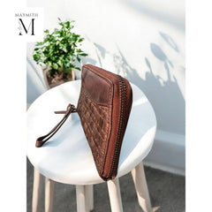 Handcrafted Leather Wallet l Washed Wallet l Vintage Wallet l Woven Wallet l Bill fold l Women's Wallet l Gift for her