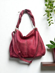 Leather bag l Handcrafted leather Hobo bag l Ladies bag l women's bag l Premium Leather l Washed handbag l shoulder bag