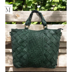 Leather bag l Handmade leather bag for office-going women l Spacious and high utility l leather bag for ladies l stylish l Woven leather bag
