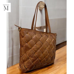 Leather bag l Handcrafted Shoulder bag l Regular use l Office Bag l Vintage l Premium leather l washed bag l woven front