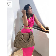 Handcrafted Suede shoulder bag l Suede bag l Leather Bag l Leather shoulder bag l Women's Bag l Ladies Handbag l Women's purse.