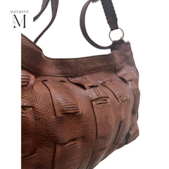 Leather bag l Handcrafted Shoulder bag l washed bag l Full Grained Leather l soft leather l Day Bag l Strip cut design l Premium Quality