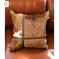 Leather Cushion cover l Handcrafted cushion cover l Real Leather l Real Hair on leather l Leather Accessory l Pillow cushion cover l Stylish