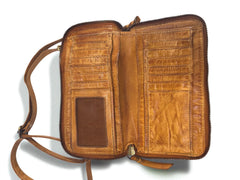 Leather Phone Pouch l Handmade leather l Crossbody pouch for mobile l Premium leather l Washed l Phone pouch l Wallet pouch l Ladies wallet