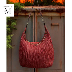 Handmade leather bag for office going women l Spacious and high utility l leather bag for ladies l stylish office bag l Woven leather bag