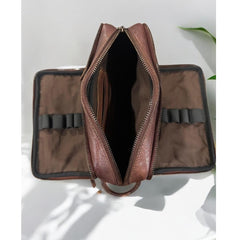 Handcrafted Vanity pouch l washed l Full Grained Leather l Soft leather l Premium Quality l Gift l leather accessory