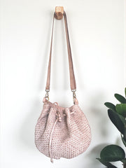 Leather Handcrafted Bag | Woven Bucket Bag l Premium Leather l Shoulder Bag | Crossbody Tote Bag |  Vintage Style
