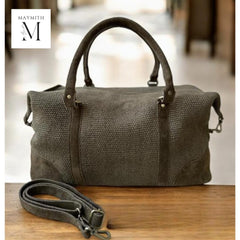 Handcrafted Duffel Bag l Gym Bag l Daily use l Travel Bag l Jute Duffel l Weekender l Suede leather trims l Gift for him l Christmas gift