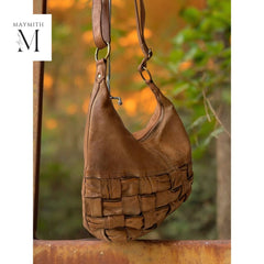Handcrafted Hobo with woven front for regular use l Stylish Carry l Daily use l Shopping bag l office bag l Daily Use l Washed Bag