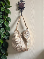 Leather Handcrafted Bag | Woven Bucket Bag l Premium Leather l Shoulder Bag | Crossbody Tote Bag |  Vintage Style