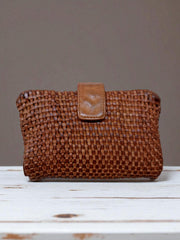 Leather Wallet l Handcrafted leather wallet l Washed Wallet l Vintage Wallet l Woven Wallet l Women's Wallet l Gift for her
