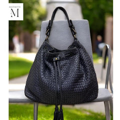 Leather shoulder bag l leather woven bag l leather bag for ladies l stylish office bag l Vintage leather bag l leather Hobo l soft leather